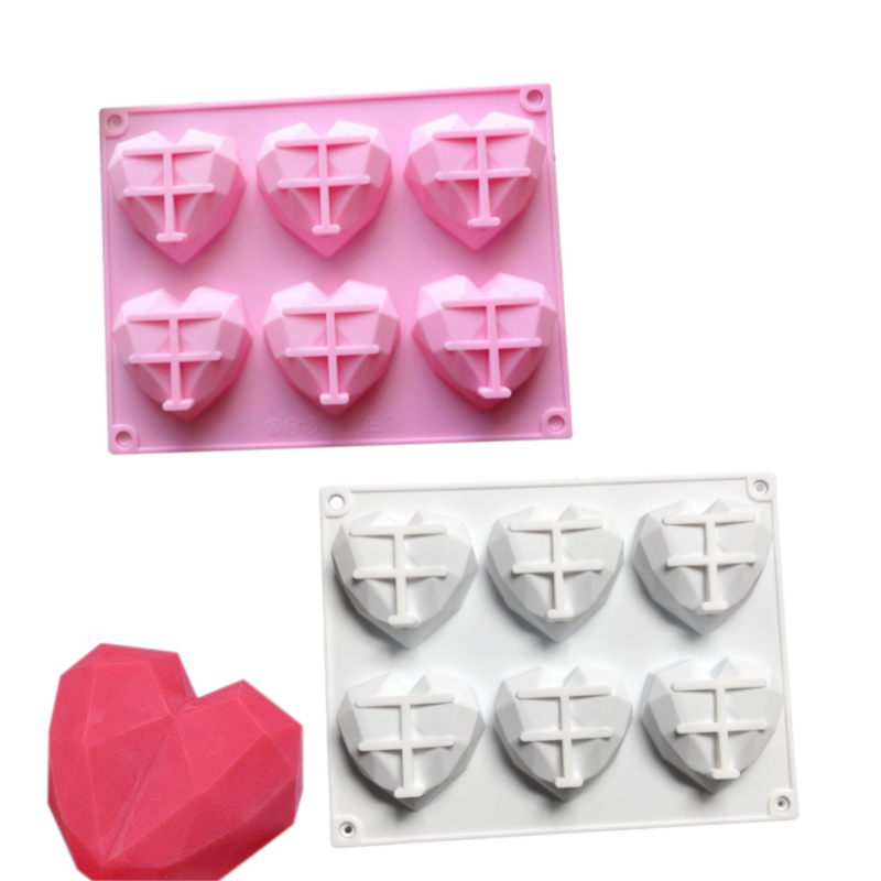 Kitchen Baking Store - 3D 6 Cavity Diamond Love Silicone