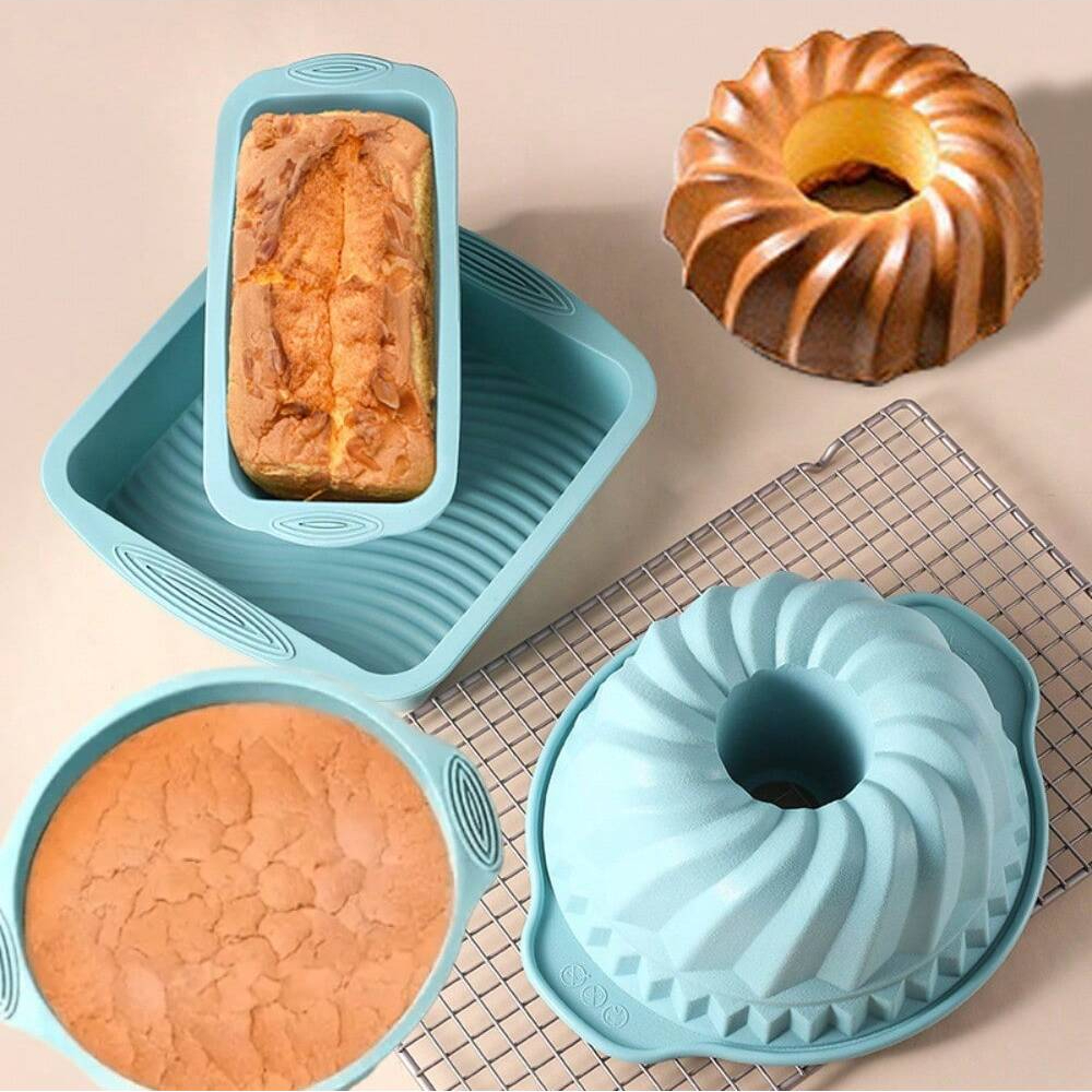 Kitchen Baking Ware - Silicone Cake Baking Mould Set High-temperature