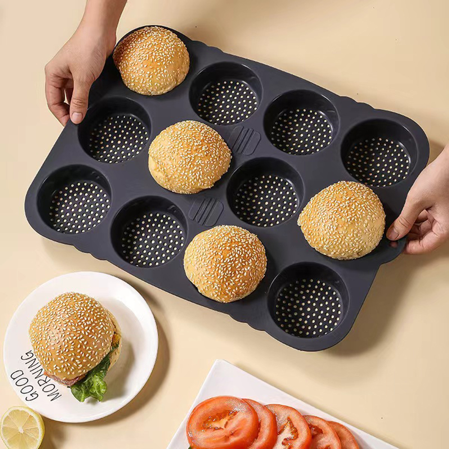 Kitchen Baking Ware - 1PC Hamburger Bread mold 12-hole round