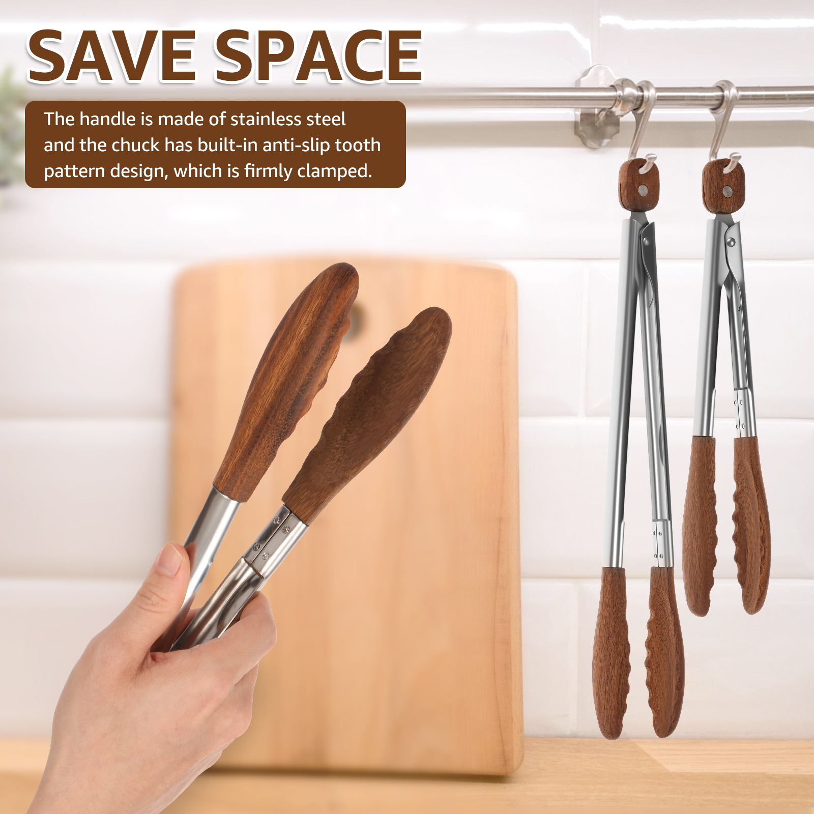2/3 Pcs Food Tongs Walnut Wood – Kitchen Baking Store recenzja i cena