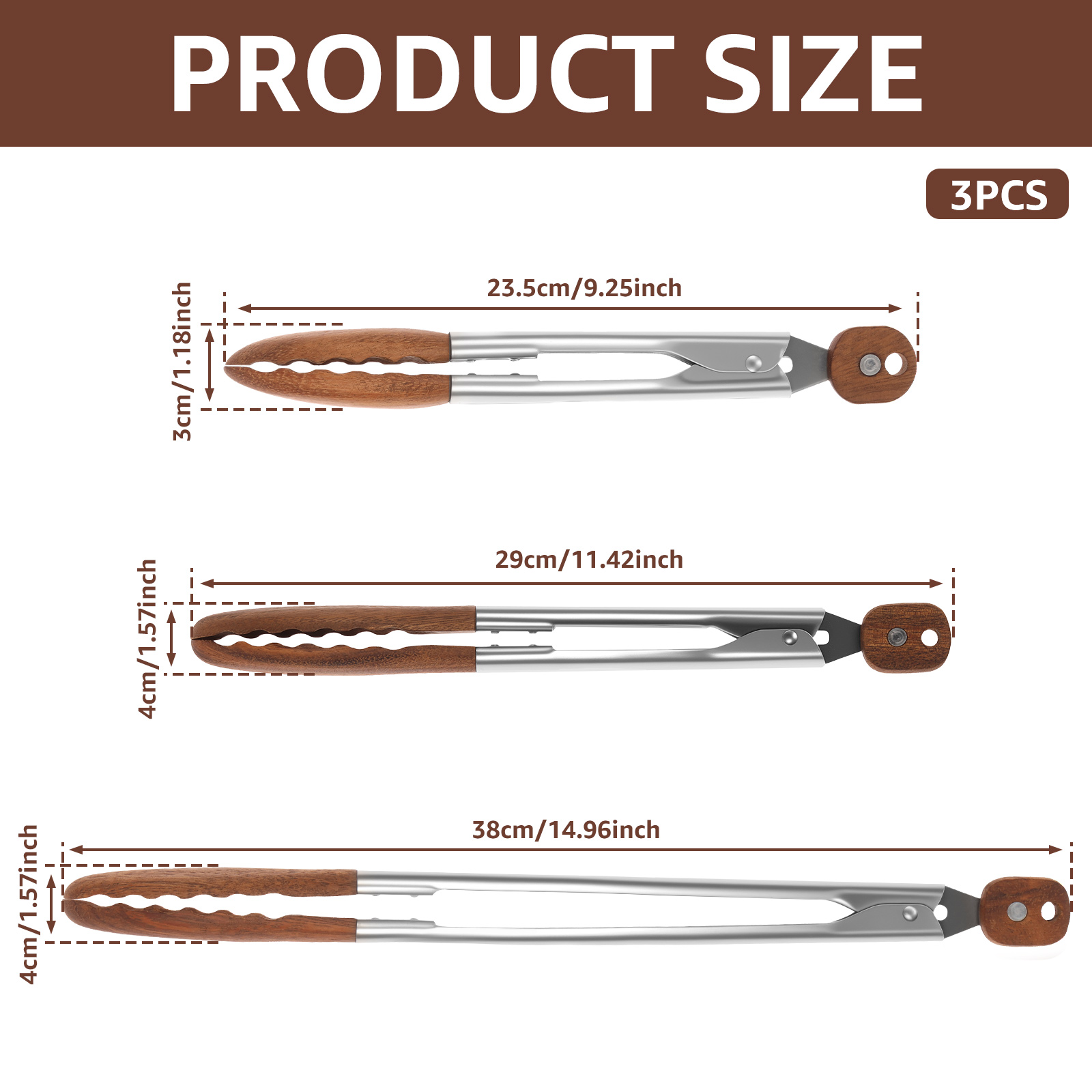 2/3 Pcs Food Tongs Walnut Wood – Kitchen Baking Store recenzja i cena