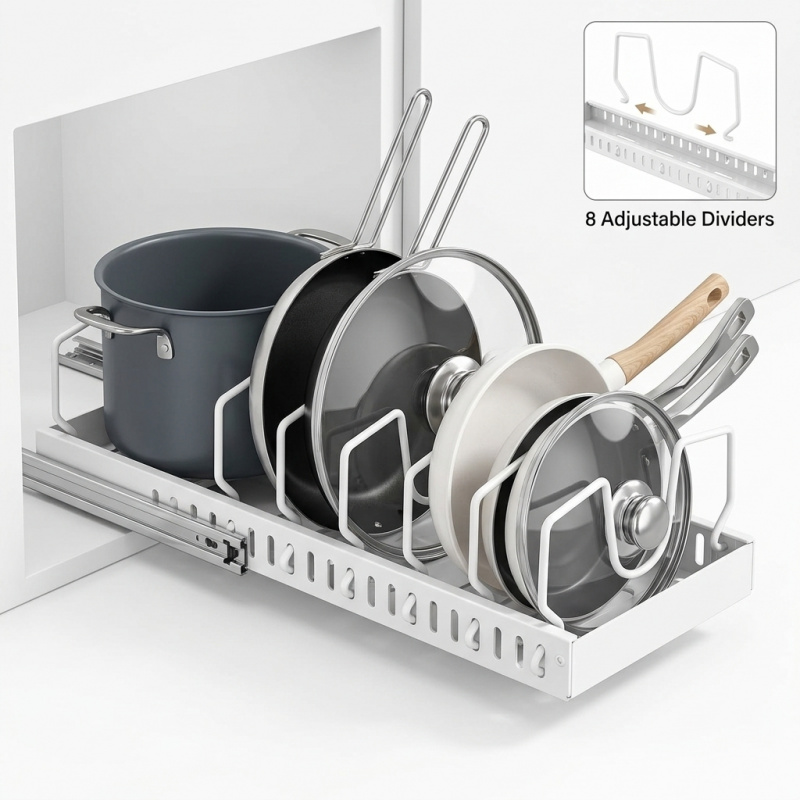 Sliding Kitchen Pull Out Pots  – Kitchen Baking Pan Organizer recenzja i cena