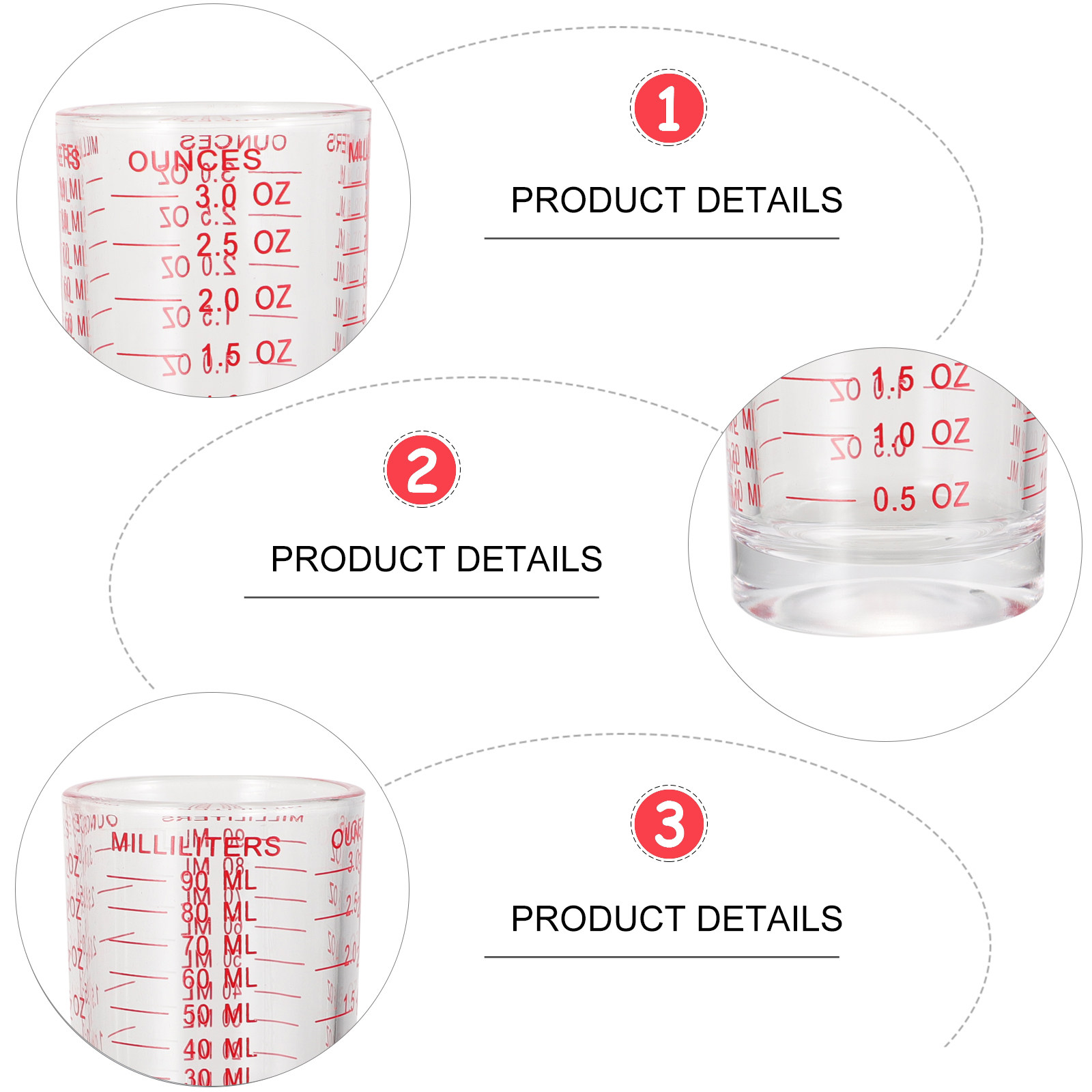 3Pcs Reusable Glass Measuring  – Kitchen And Baking recenzja i cena