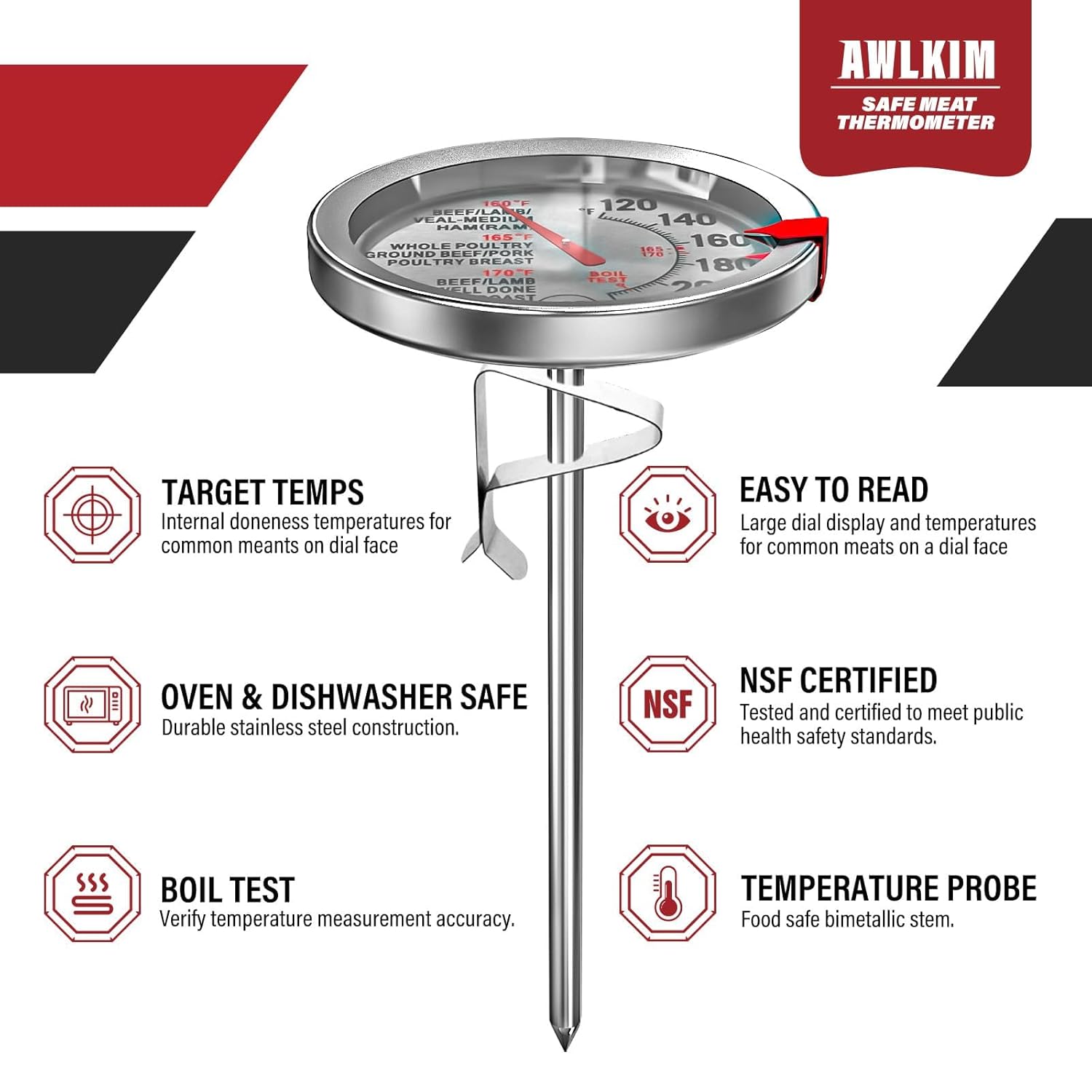 2-Pack Analog Meat Thermometer – Oven Thermometer Analog recenzja i cena