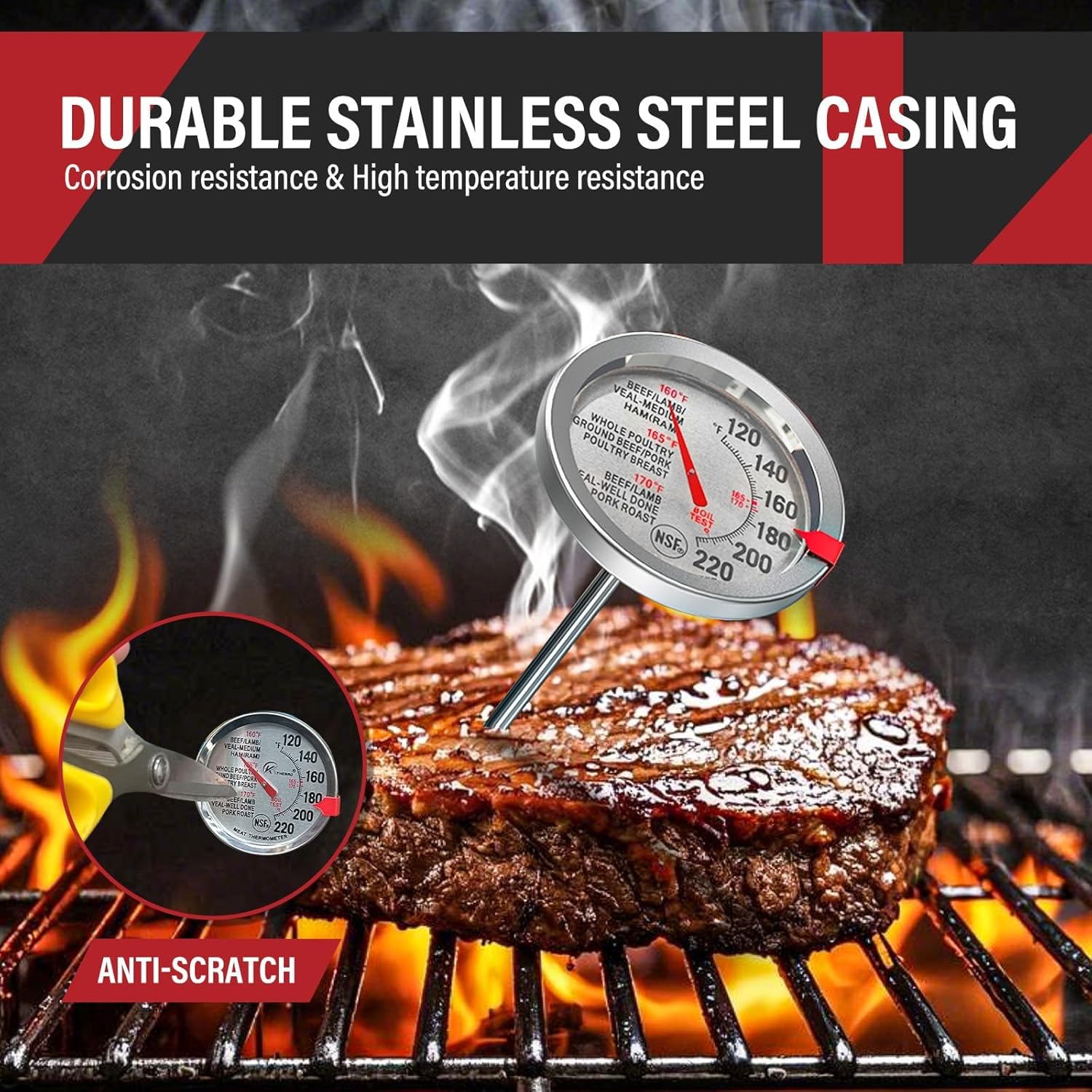 2-Pack Analog Meat Thermometer – Oven Thermometer Analog recenzja i cena