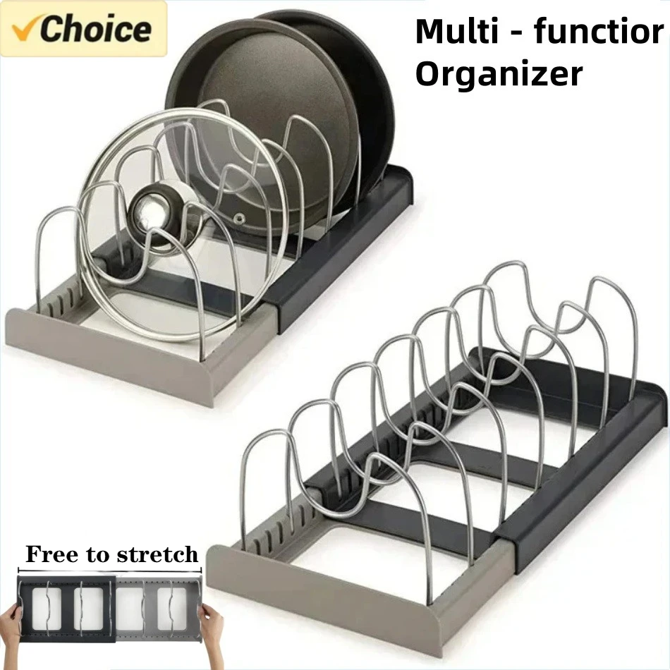 1Pc 7-grid Telescopic Pot Rack – Kitchen Baking Pan Organizer recenzja i cena